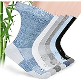 NOLUNT Diabetic Socks for Men,6 Pairs Crew Mens Diabetic Neuropathy Socks for Men Size 9-11/10-13/13-15