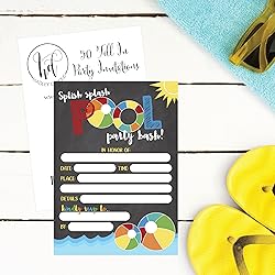 50 Gray Summer Swim Pool Party Invitations for