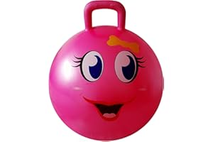 AppleRound Hippity Hoppity Hopball with Ball Pump, 18in/45cm Diameter for Age 3-7, Kangaroo Bouncer, Space Hopper Ball with Handle for Children, Printed Design (Girl)