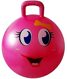 AppleRound Space Hopper Ball with Pump, 18in/45cm Diameter for Ages 3-6, Hop Ball, Kangaroo Bouncer, Hoppity Hop