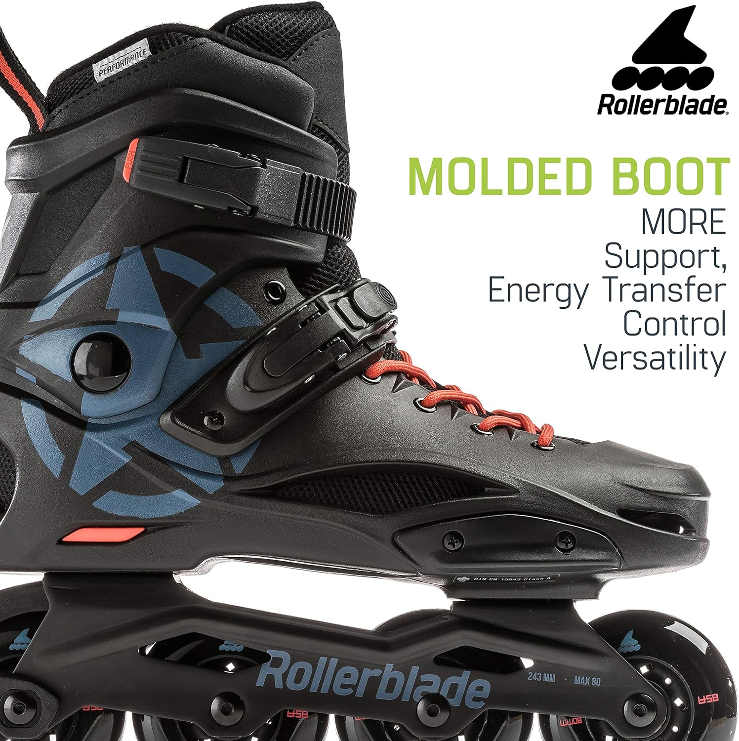 Rollerblade RB Cruiser Unisex Adult Fitness Inline Skate Black and Grey