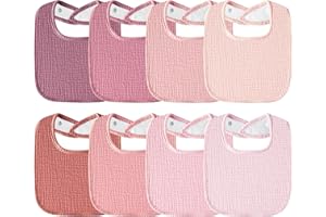 Kewlife gift Muslin Baby Bibs 8-Pack Baby Drool Bandana Bibs for Baby Girls Boys Infant Newborn Toddler Drooling and Teething