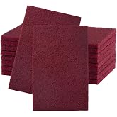 6" x 9" 320 Grit Maroon Scuff Pads 10PCS Scotch Abrasive Brite Pad | Scuffing, Scouring, Sanding, Paint Primer Prep Adhesion Scratch - Surface Preparation Auto Body Woodworking Wood