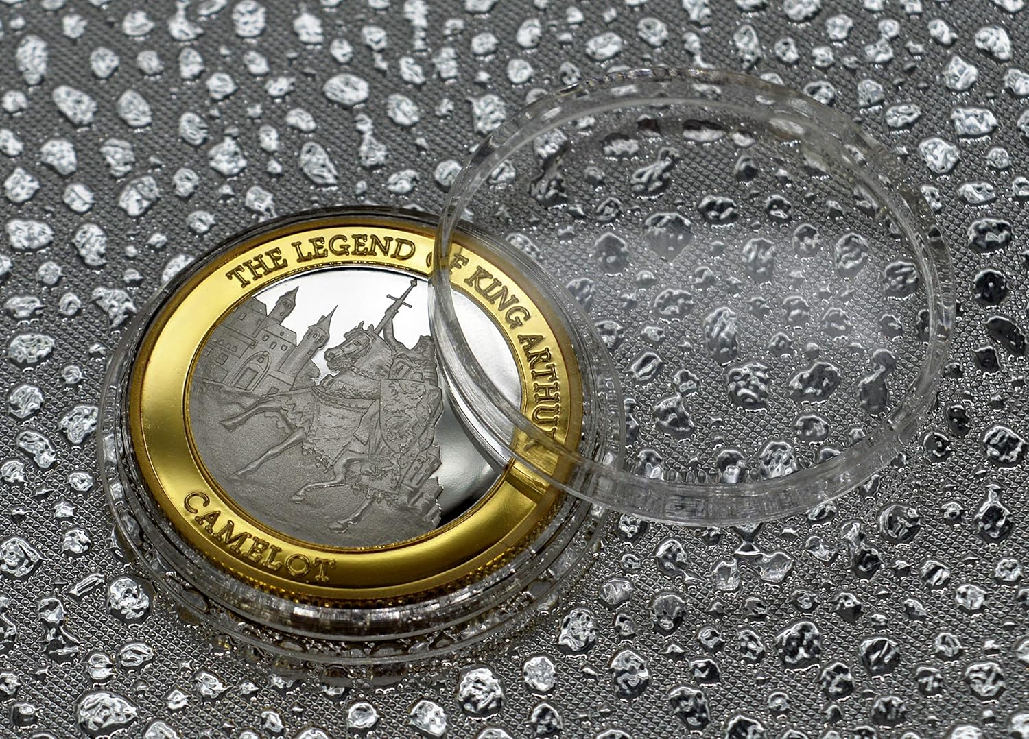 The Commemorative Coin Company KING ARTHUR & EXCALIBUR Fine Silver & 24ct Gold 'Dual Metal' Commemorative in Capsule. Camelot - Image 5