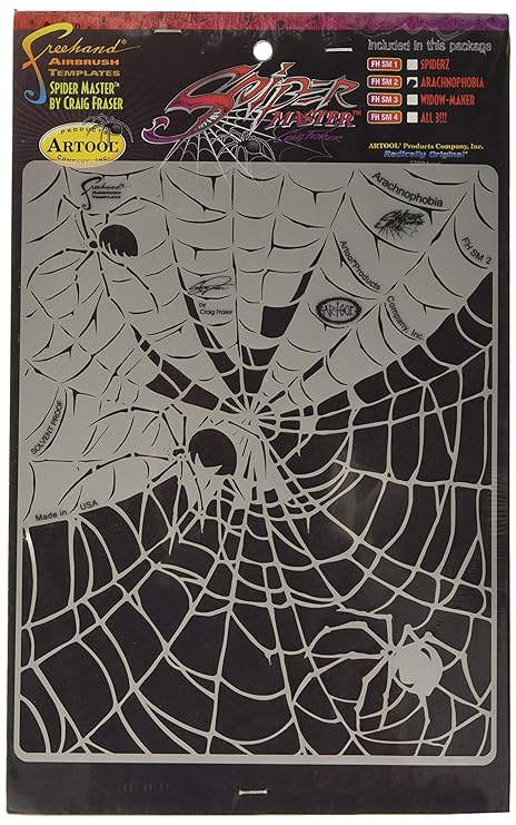 Amazon.com: Artool Freehand Airbrush Templates, Spiderz Template Set: Toys & Games