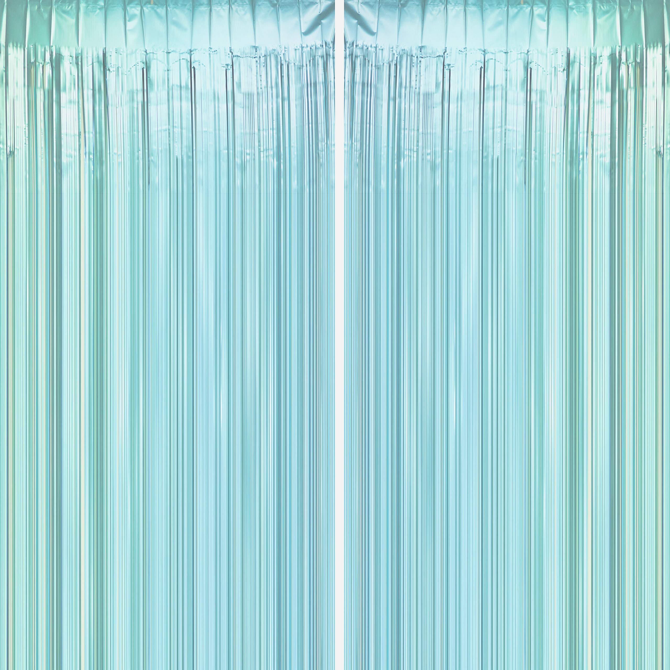 Blue Tinsel Foil Fringe Curtains Under The Sea Baby Shower Birthday