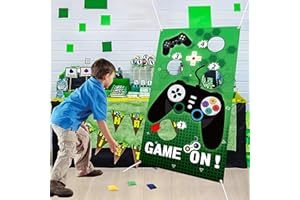 PANTIDE Video Game Toss Games with 4 Bean Bags, Green Black Birthday Party Indoor Outdoor Activity Decorations Supplies Controller Themed Throwing Play Set for Kids and Adults