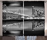 Ambesonne Black and White Curtains, San Francisco