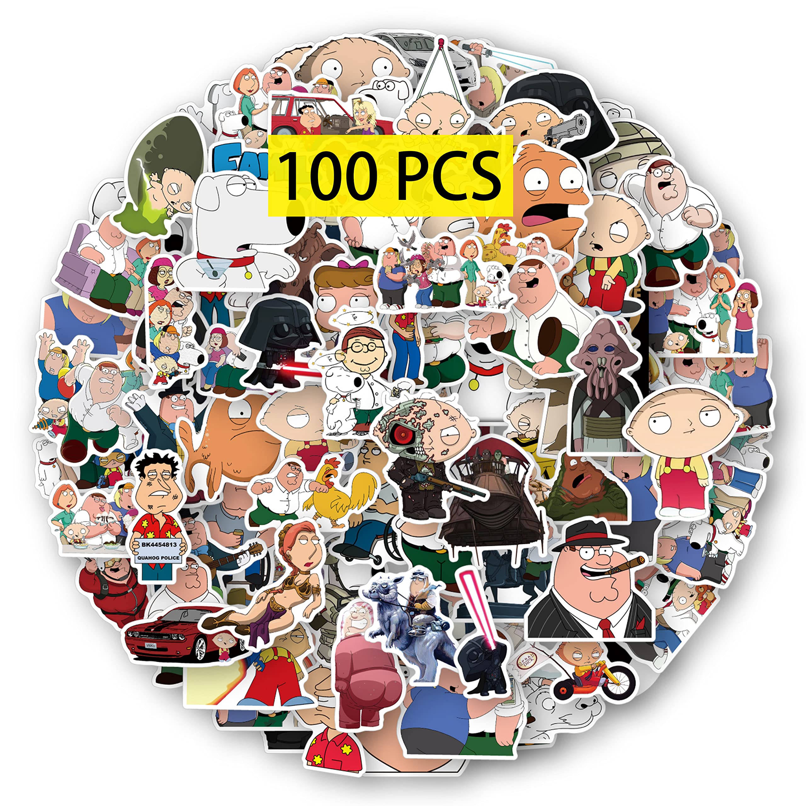 GTOTd Family Cartoon Stickers (100 Pcs) House Merch Vinyl Water Bottle Luggage Guitar Skateboard Cute Aesthetic Manga Gifts for Teens
