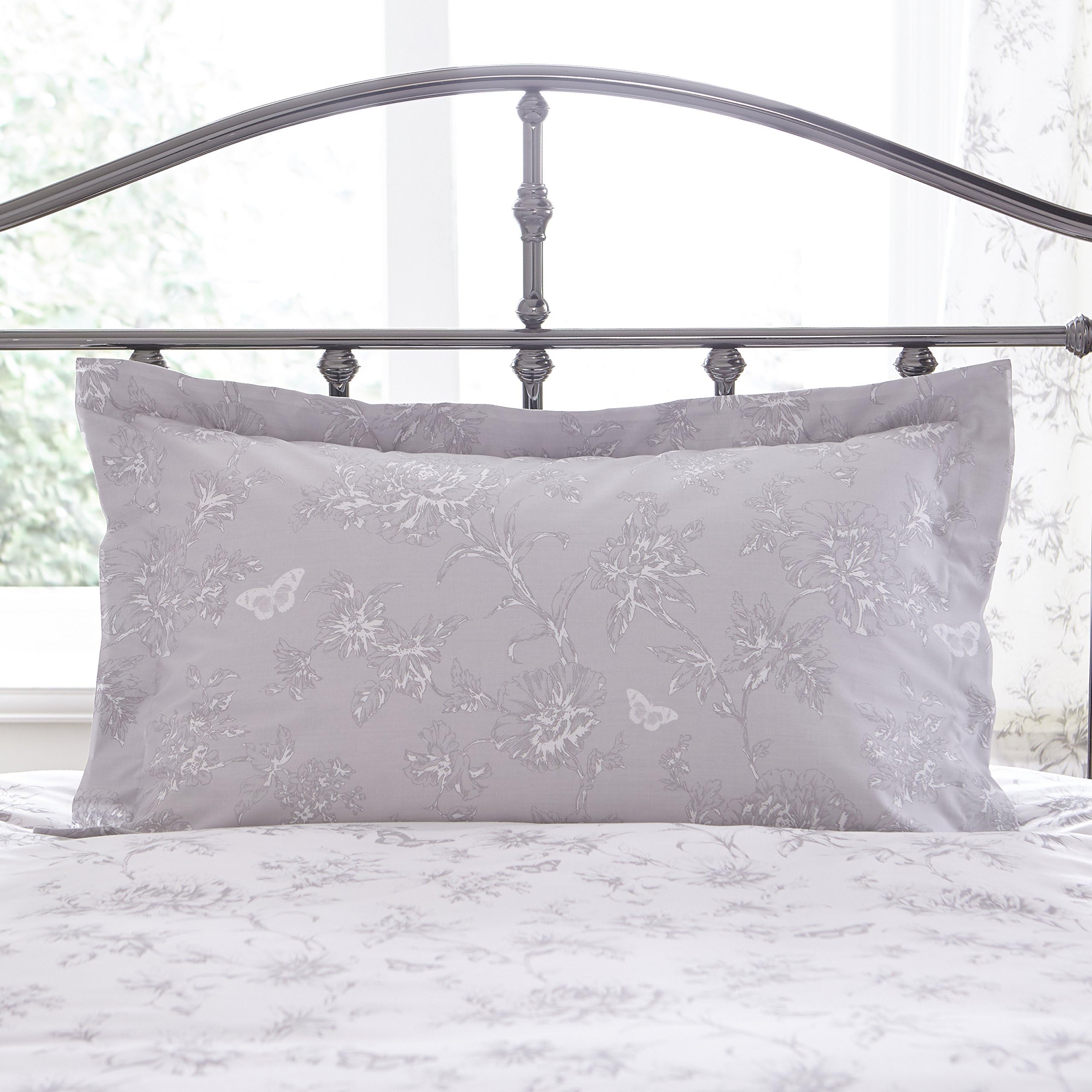 HLS Bedding Elegant Charlotte Thomas Sheridan Oxford Style Pillowcase, Grey - 50 x 75cm