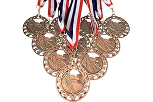 Express Medals Various 10 Pack Styles of Lacrosse Award Medals with Neck Ribbons Trophy Award Prize Gift
