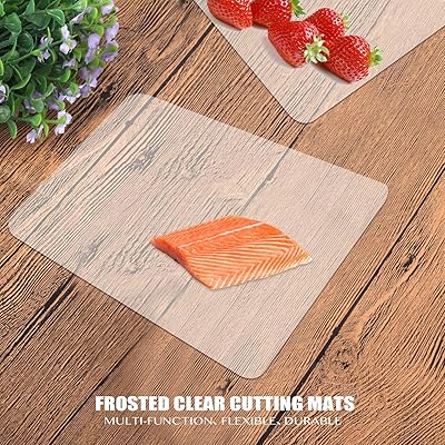 Buy Clear Flexible Plastic Cutting Board Mats Set Frosted Clear Kitchen Cutting Board Clear Mats 15 X 12 Inches Set Of 7 Online In Italy B08fy6rd46