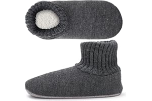 Ultrafun Fuzzy Slipper Socks for Men, Non Slip Warm Plushed Lined Indoor House Socks with Grips Christmas Gifts
