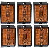 MAXXHAUL 50929 2x3 inch Square Rectangular Side Marker LED Clearance Light with Reflector for Utility Boat Trailer RV Truck DOT Compliant Waterproof &amp; Submersible - 6 Pieces