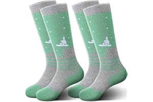 IRAMY Merino Wool Thermal Warm Socks Kids Knee High Winter Socks Boys Girls 2 Packs for Snowboarding Skating Skiing