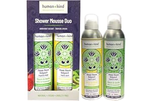 Shower Mousse Duo by Human+Kind for Unisex - 2 x 6.76 oz Shower Mousse - Grapefruit Delight, Shower Mousse - Tropical Splash