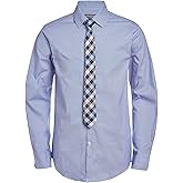 Van Heusen Boys' Long Sleeve Collared Button-down Dress Shirt and Tie Set