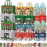 WLUSEAXI 20 Pack Christmas Gift Bags Assorted Sizes with 24 Tags, Reusable Christmas Tote Bags with Handles,4 Extra Large,8 Large,8 Small Xmas Bags for Gifts Xmas Party Favor