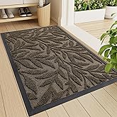 Smiry Front Door Mat Indoor Outdoor Entrance, Heavy Duty Natural Rubber, Trap Dirt and Moisture, Non-Slip Doormats, Low Profile, Easy Clean Patio Porch Entryway Mat, 35x23, Brown