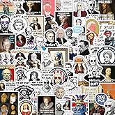 Yqskt 200PCS Funny History Stickers, Historical Figure Quote Stickers for History Buffs Teens Adults Teachers Waterproof Vinyl Decals Bulk for Laptop Water Bottle Phone Luggage