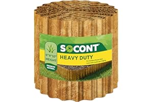 SOCONT Corrugated Metal Garden Edging, 6"×40Ft Durable Landscape Border for Garden, Lawn, Flower Beds and Paver Edging (Rusty)