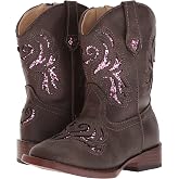 ROPER Kids Girls Glitter Breeze Square Toe Casual Boots Mid Calf