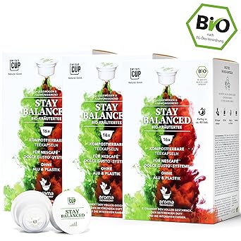 BIO Teekapseln von My-TeaCup | Kompatibel mit Dolce Gusto®*-Maschinen | 100% kompostierbare Kapseln ohne Alu (Kräutertee Stay