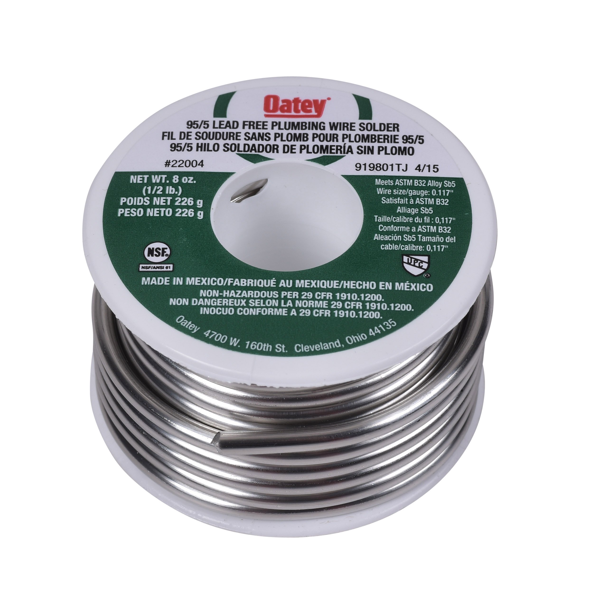 Oatey 22004 95/5 Wire, 0.117-Inch ga. - Bulk 1/2 lb.