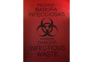DIAGNOSTICS DIRECT, INC. IW2424 Biohazard Waste Disposable Bag, 7-10 gallon Capacity, 24 L x 24 W, 1.3 mil, Medium, Red, Pack of 100