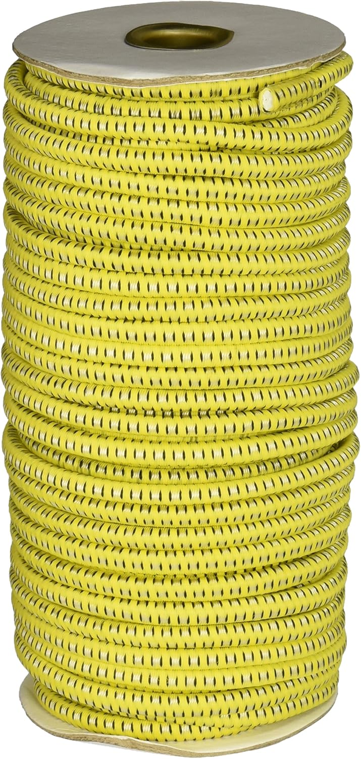 CargoBuckle F05389 7/16-Inch by 100-Feet Utility Stretch Cord Reel, Black - Bungee Cord By The Foot - 