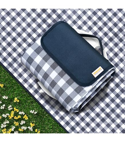 BRUBAKER Couverture Tapis Pique-Nique Plaid Imperméable & Pliable 150x135 Cm