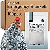 Altland 100 Pack of Emergency Blankets - Bulk Heat