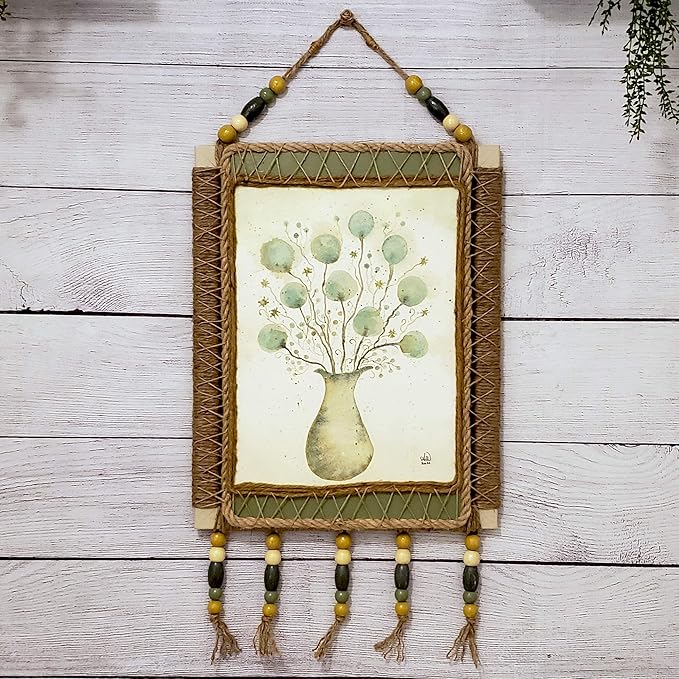 Dimensional Jute Art Decor Watercolor Wall Art Painting Jute Frame