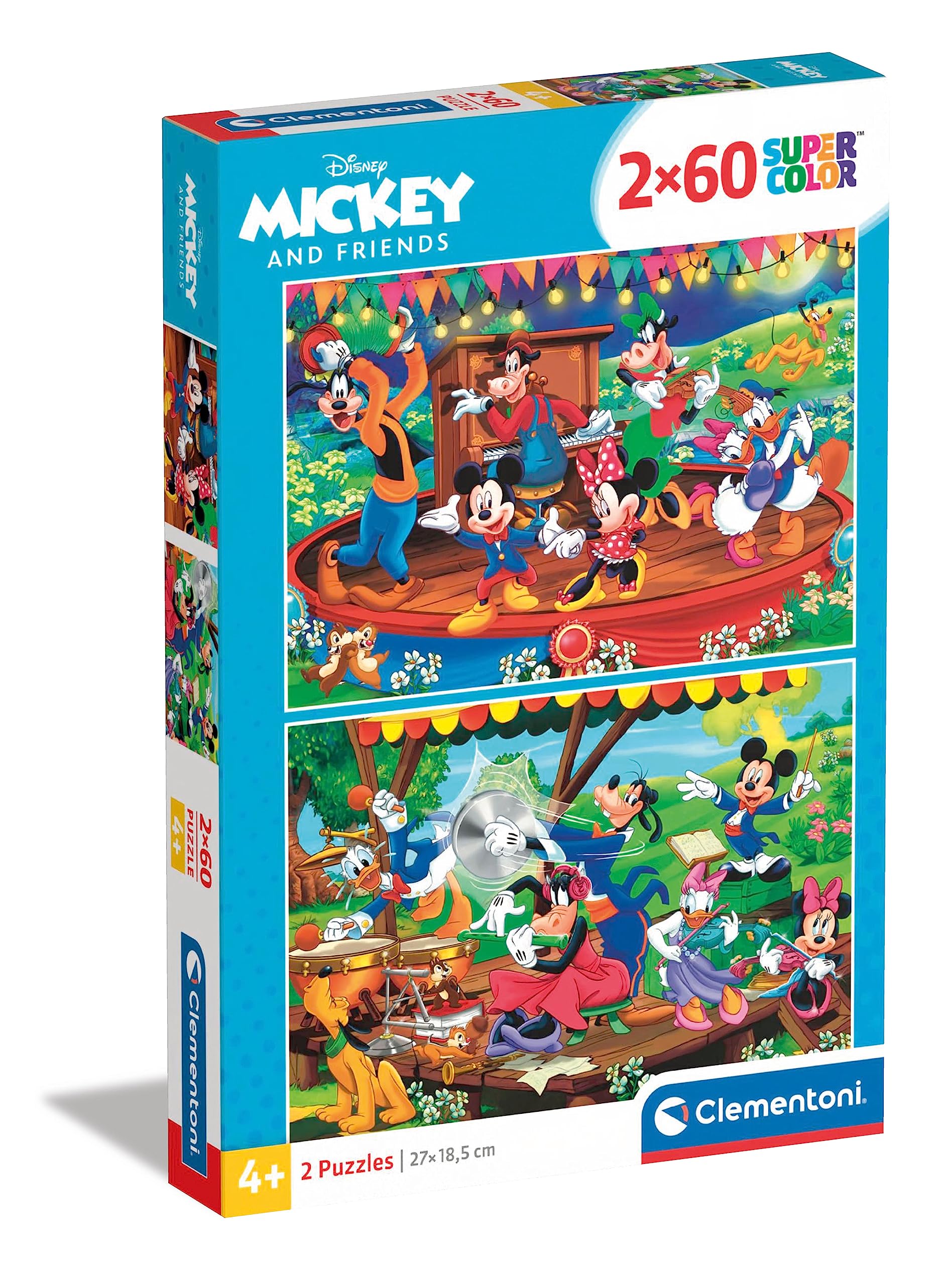 Clementoni 21620, Mickey and Friends Puzzle for Children - 2 x 60 Pieces, Ages 5 Years Plus