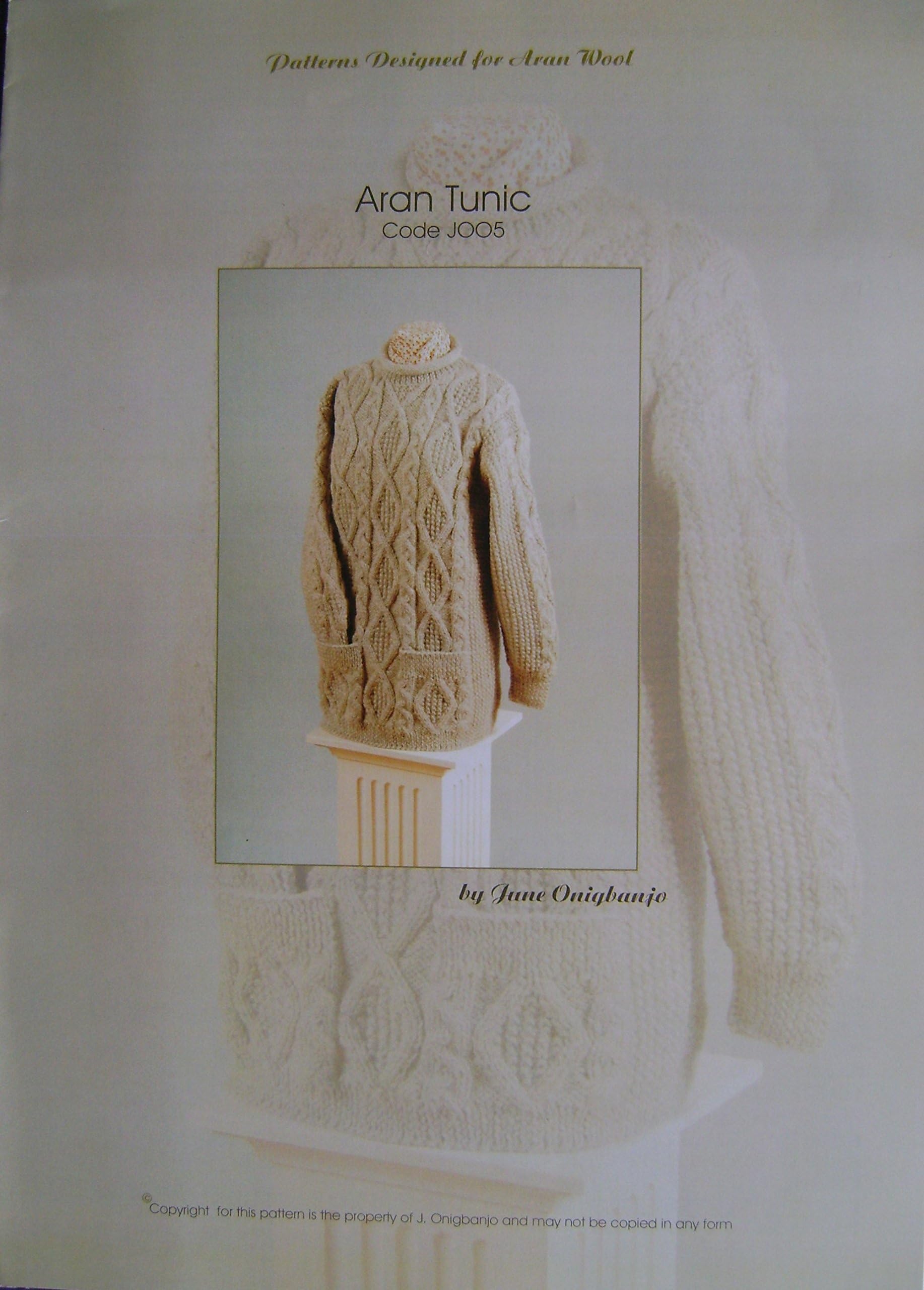 Ladies Aran Tunic Knitting Pattern in Aran Weight Yarn - sizes 32-46ins