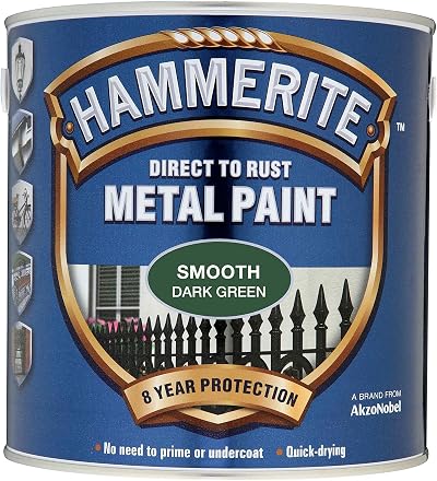 Hammerite Direct to Rust Metal Paint Smooth Dark Green 750ML