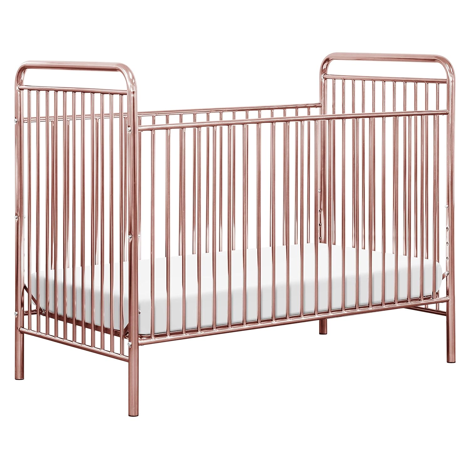 pink metal crib