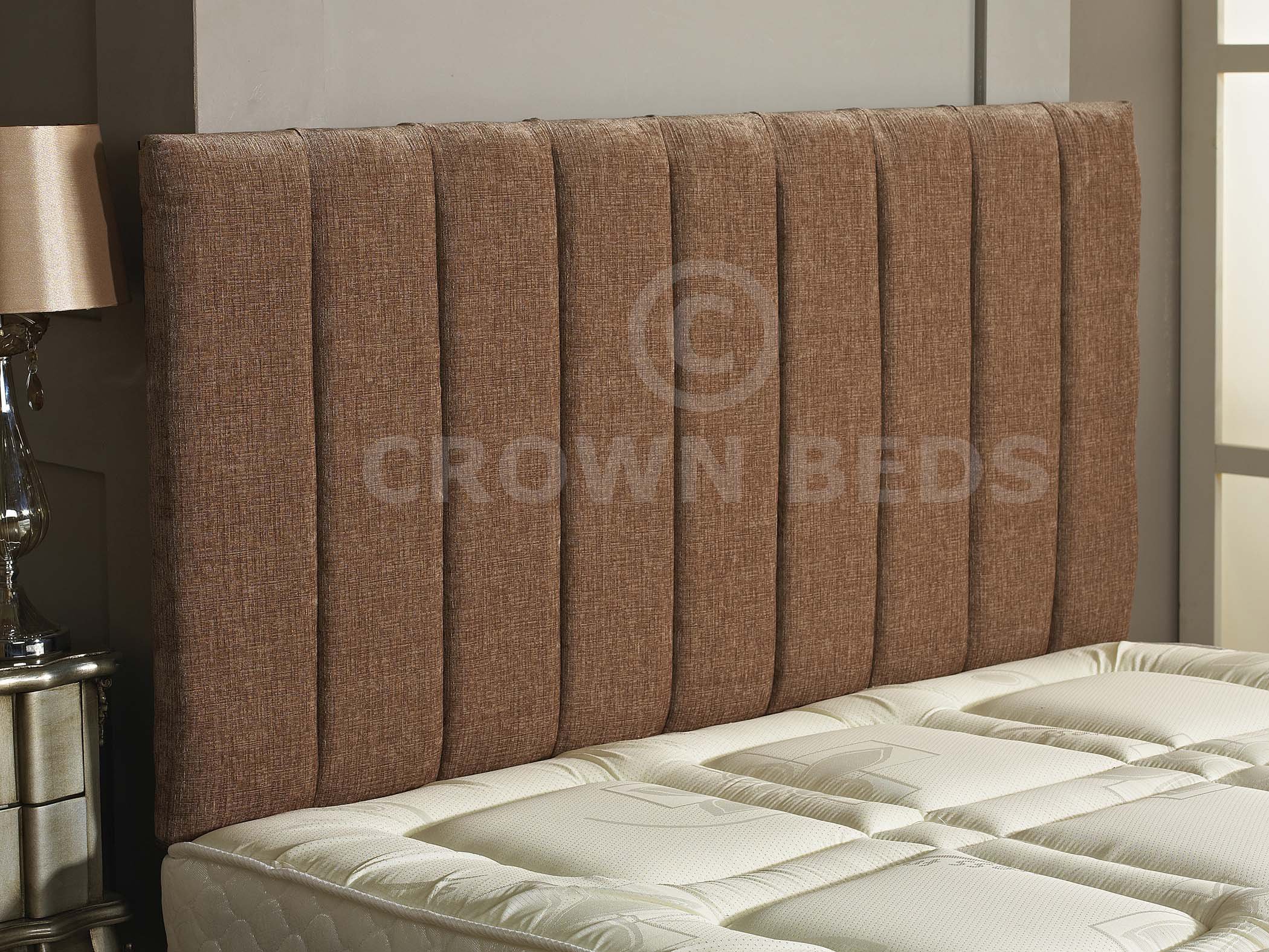 CROWNBEDSUK APOLLO CHENILLE HEADBOARD 2ft6,3ft,4ft,4ft6,5ft,6ft Sand, 4ft6 (Double)