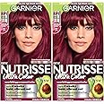 Garnier Hair Color Nutrisse Ultra Color Nourishing Creme, RP1 Dark Intense Pink Red (Cherry Flamingo) Permanent Hair Dye, 2 Count (Packaging May Vary)