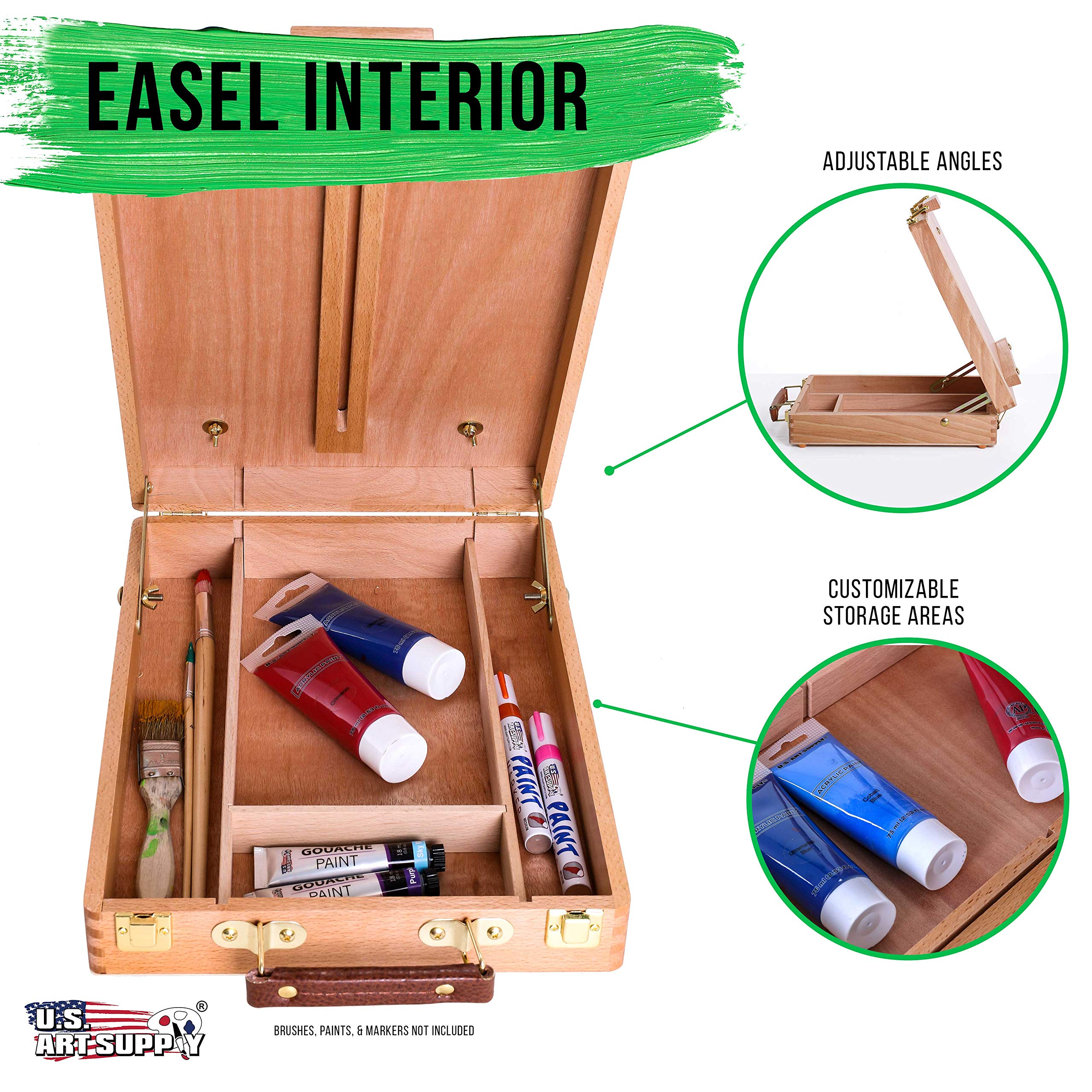 Mua U.S. Art Supply Antigua Adjustable Wood Table Sketchbox Easel ...
