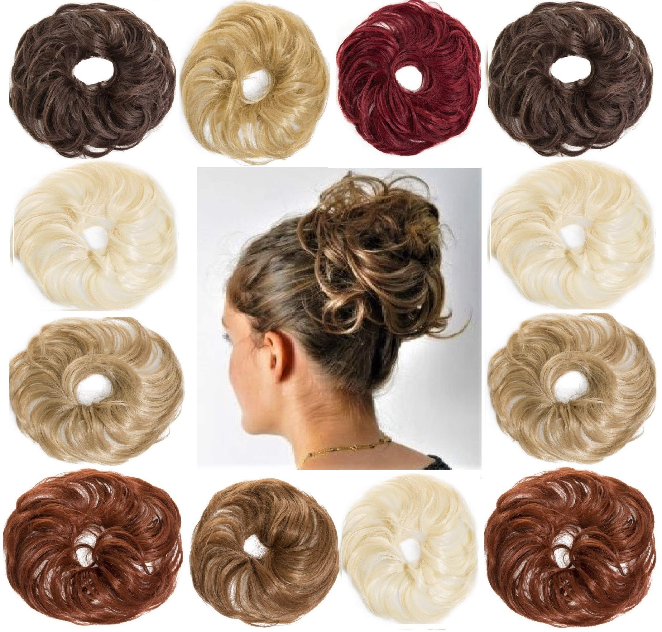 KOKO WOMENS WAVY SYNTHETIC HAIR SCRUNCHIE ELASTIC BAND HAIR PIECE WRAP (Burgundy 118)