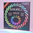 TOSY Flying Ring - 16 Million Color RGB or 12 LEDs, Super Bright, Lost Mode, Auto Light Up, Safe & Soft, Waterproof, Lightweight Frisbee, Birthday, Camping & Outdoor/Indoor Gift Toy for Boy/Girl/Kid