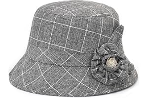 Glamorstar Cloche Hats for Women Vintage Bowler Hat Floral Fedora Bucket Hats