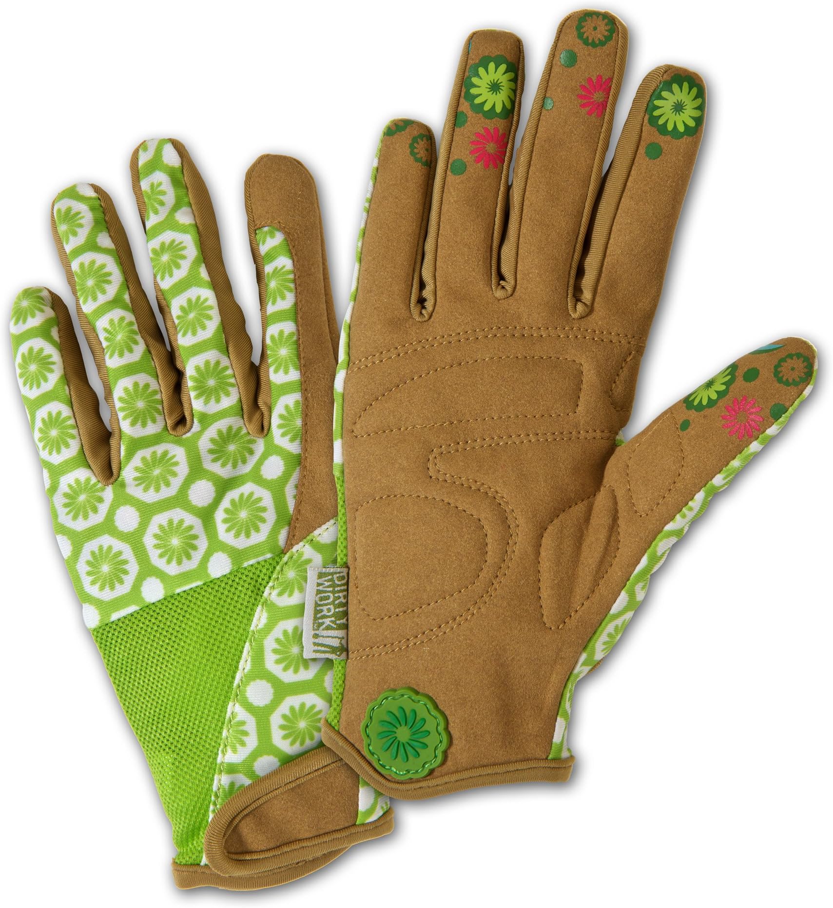 West Chester DIRTY WORK DW86205 Synthetic Leather Palm Utility Gloves –Small, 4 Way Stretched Polyester Back, with Hook and Loop Closure