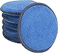 862401 Microfiber Applicator and Cleaning Pads - 5 Inch Diameter, Blue, 6 Pack