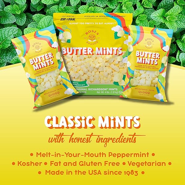 ROSES BRANDS – BUTTER MINTS – 4 LBS (1-PACK)
