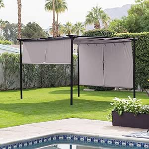 Amazon.com: Pacific Casual Moselle 12' x 10' Pergola with Retractable