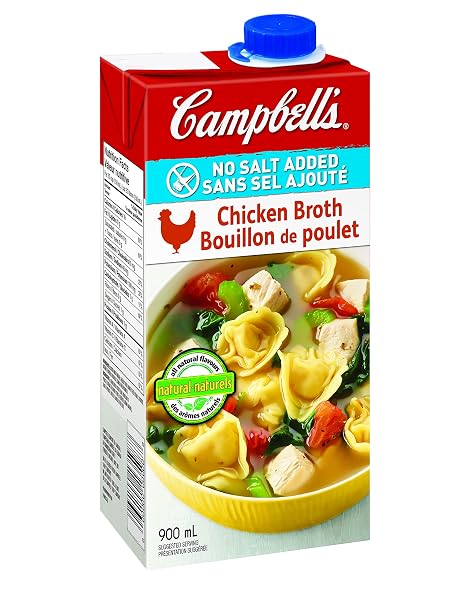 Campbells No Salt Added Chicken Broth 900ml