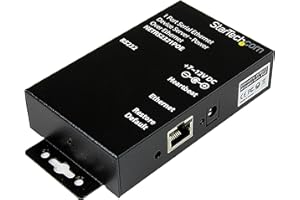 StarTech.com 1 Port RS232 Serial Ethernet Device Server - PoE Power Over Ethernet - Serial Over IP Device Server Adapter - PoE-Powered (NETRS2321POE)