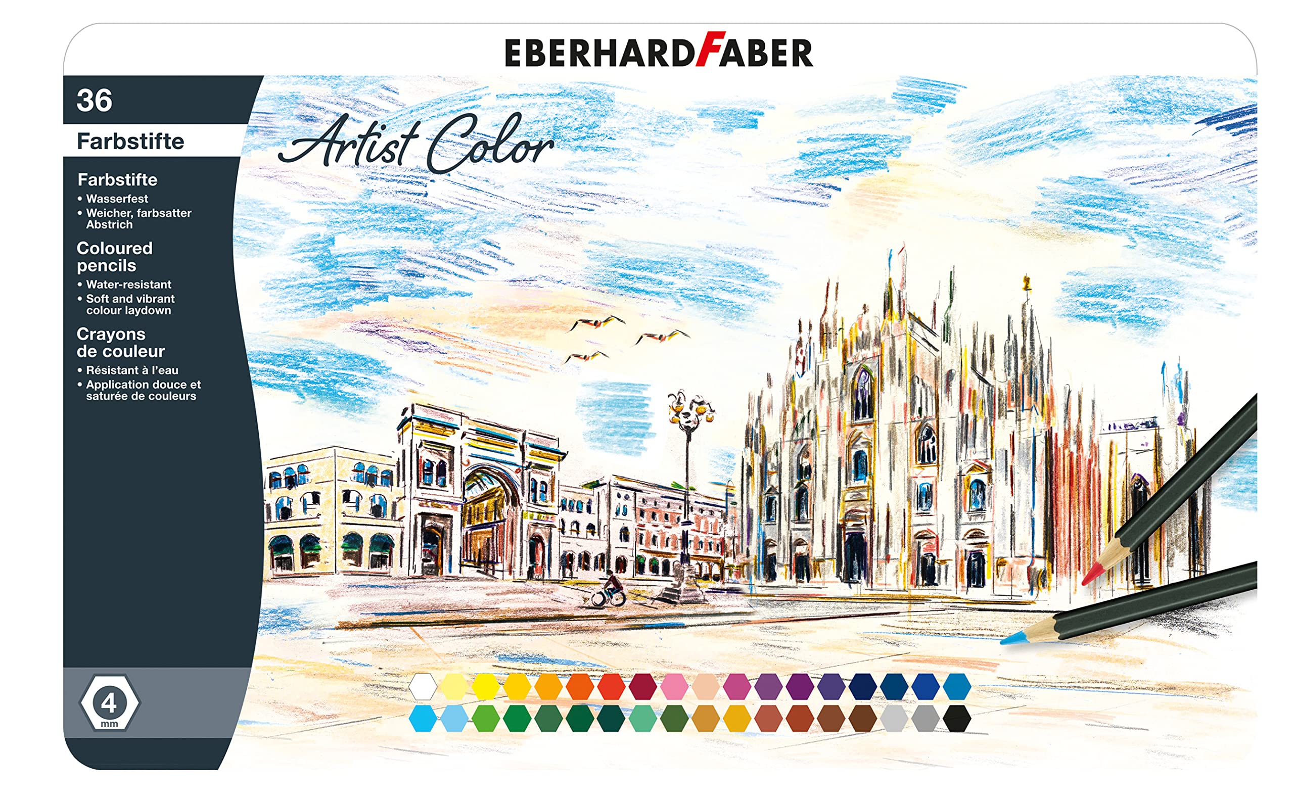 Eberhard Faber Artist Color Colour Pencils - Tin, Set of 36